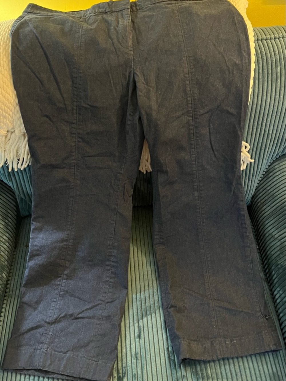 Talbots Portland Trouser 20W dark denim with subtle seam on front of legs